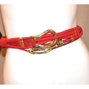 Vintage Red and Gold Wrap Belt Many Trends